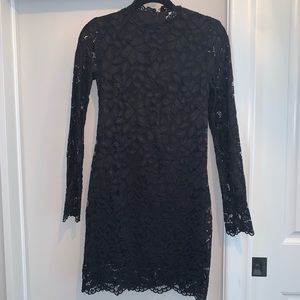 Black lace mini dress